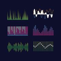 ondes sonores symboles musicaux formes d'égaliseur signal voix modèles d'impulsion