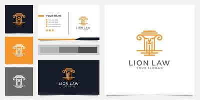 inspiration créative de conception de logo de loi de lion vecteur