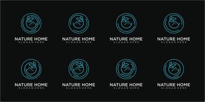 ensemble de modèle de conception de logo de maison nature vecteur