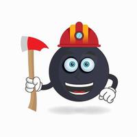 le personnage mascotte du boom devient pompier. illustration vectorielle vecteur