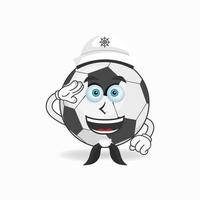 le personnage mascotte du ballon de football devient un marin. illustration vectorielle vecteur