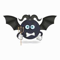 le personnage mascotte du boom devient un diable. illustration vectorielle vecteur