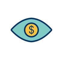 Oeil Dollar Vector Icône