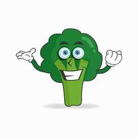 personnage de mascotte de brocoli avec expression de sourire. illustration vectorielle vecteur