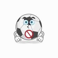 le personnage mascotte du ballon de football avec une expression sans voix. illustration vectorielle vecteur