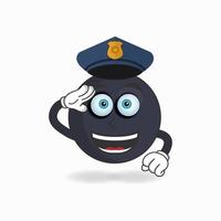 le personnage mascotte du boom devient policier. illustration vectorielle vecteur