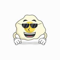 personnage de mascotte d'oeuf avec des lunettes de soleil. illustration vectorielle vecteur