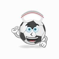 le personnage mascotte du ballon de football devient infirmière. illustration vectorielle vecteur