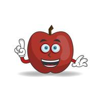 personnage de mascotte de pomme avec expression de sourire. illustration vectorielle vecteur