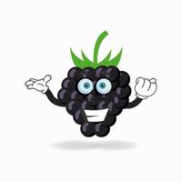 personnage de mascotte de raisin avec une expression de sourire. illustration vectorielle vecteur