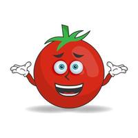 personnage de mascotte de tomate avec une expression confuse. illustration vectorielle vecteur