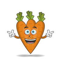 personnage de mascotte de carotte avec expression de sourire. illustration vectorielle vecteur