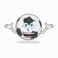 personnage de mascotte de ballon de football avec une expression confuse. illustration vectorielle vecteur