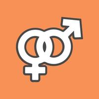 illustration vectorielle de symboles de genre masculin et féminin vecteur