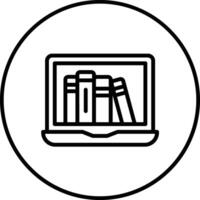 icône de vecteur de bibliothèque en ligne