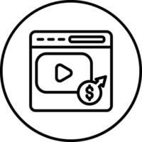 vidéo monétisation vecteur icône