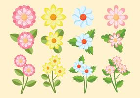 Ensemble de clipart de fleurs vecteur