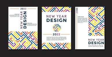 définir la conception du logo concept des affiches de bonne année 2022. modèles de couverture, bannières. vecteur