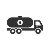 pétrolier un camion icône. de l'essence carburant un camion icône. l'eau ou carburant un camion silhouette vecteur icône.