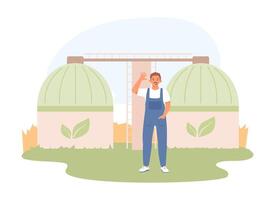 Jeune agriculteur permanent dans biomatériau En traitement cultiver. concept de rationnel utilisation de Naturel énergie vecteur