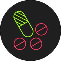 icône de cercle de glyphe de pilules vecteur