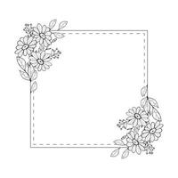 floral printemps été carte modèle. carré frontière Cadre décoré avec Marguerite camomille fleurs sur blanc Contexte vecteur