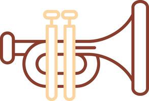 icône de deux couleurs de la ligne de trompette vecteur