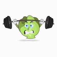 personnage de mascotte de chou avec équipement de fitness. illustration vectorielle vecteur