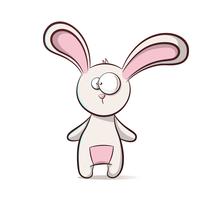 Lapin de dessin animé mignon et drôle. vecteur