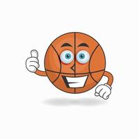 personnage de mascotte de basket-ball avec expression de sourire. illustration vectorielle vecteur