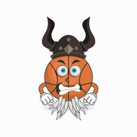 le personnage mascotte de basket-ball devient un combattant. illustration vectorielle vecteur