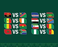 allumettes drapeaux africain nations 2023 emblème équipes des pays africain Football symbole logo conception vecteur illustration