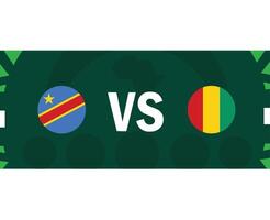 dr Congo et Guinée emblèmes rencontre drapeaux africain nations 2023 équipes des pays africain Football symbole logo conception vecteur illustration