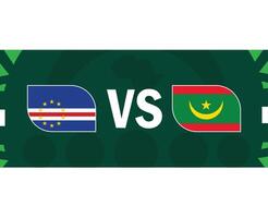 cap verde et Mauritanie drapeau rencontre africain nations 2023 emblème équipes des pays africain Football symbole logo conception vecteur illustration