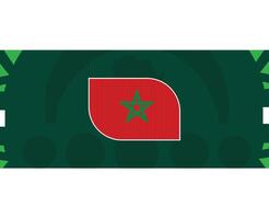 Maroc emblème drapeau africain nations 2023 équipes des pays africain Football symbole logo conception vecteur illustration