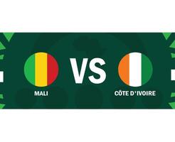 mali et Ivoire côte emblèmes rencontre drapeaux africain nations 2023 équipes des pays africain Football symbole logo conception vecteur illustration