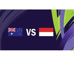 Australie et Indonésie rencontre drapeaux asiatique nations 2023 emblèmes équipes des pays asiatique Football symbole logo conception vecteur illustration