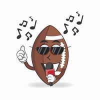 le personnage de la mascotte du football américain chante. illustration vectorielle vecteur