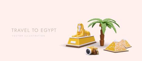 touristique Egypte. meilleur visites guidées à pyramides, sphinx. intéressant excursions, magnifique Photos à rappelles toi vecteur