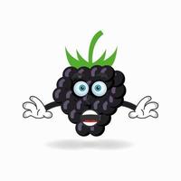 personnage de mascotte de raisin avec une expression choquée. illustration vectorielle vecteur