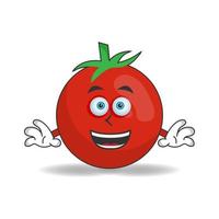 personnage de mascotte de tomate avec expression de sourire. illustration vectorielle vecteur