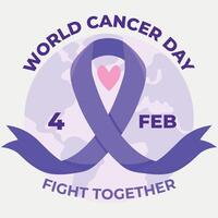 monde cancer journée est observé chaque année sur février 4, à élever conscience de cancer et à encourager ses la prévention, détection, et traitement. vecteur illustration