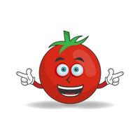 personnage de mascotte de tomate avec expression de sourire. illustration vectorielle vecteur