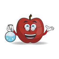 le personnage mascotte pomme devient un scientifique. illustration vectorielle vecteur