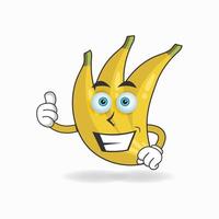 personnage de mascotte de banane avec une expression de sourire. illustration vectorielle vecteur