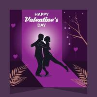 moderne vecteur content la Saint-Valentin journée couple Danse social médias Publier