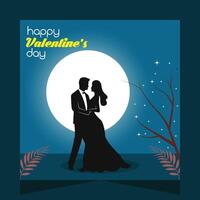content la Saint-Valentin journée romantique couple fête dans lune Contexte vecteur