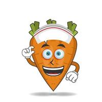 le personnage mascotte de la carotte devient infirmière. illustration vectorielle vecteur
