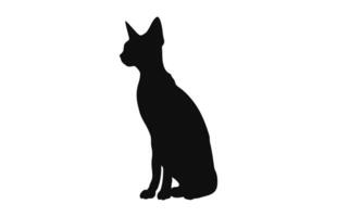peterbald chat silhouette noir vecteur gratuit
