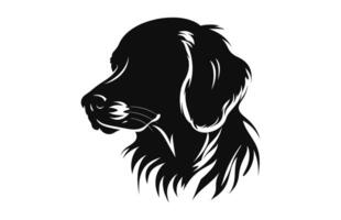 chien tête noir vecteur silhouette isolé sur une blanc Contexte